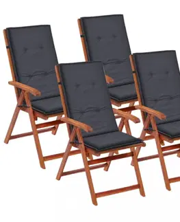 Záhradné sedáky Voděodolné podušky na zahradní židle 4 ks Dekorhome Černá