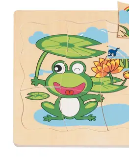 Hračky puzzle WOODY - Puzzle na desce Vývoj žáby