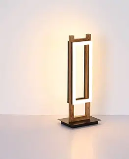Stolní lampy Globo LED stolní lampa Illa v dřevěném designu