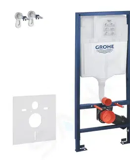 Záchody GROHE Rapid SL Set předstěnové instalace, klozetu Arkas a sedátka softclose, tlačítko Skate Cosmopolitan, chrom SANI11BA1102