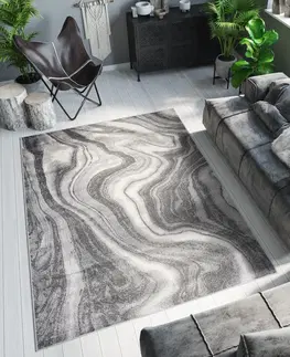 Moderní koberce Tmavě šedý designový koberec s abstraktním vzorem