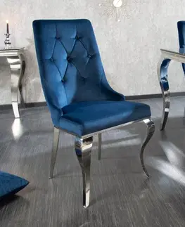 Jídelní sety Chesterfield jídelní židle 2 ks ZETHOS Dekorhome Modrá