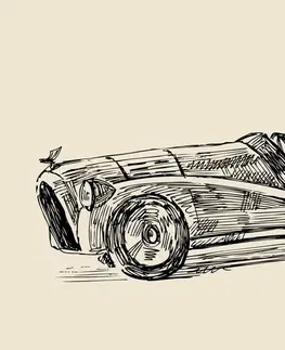 Vintage a retro tapety Tapeta závodní auto v retro provedení