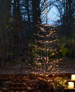 Umělý vánoční stromek Sirius LED stromek Isaac výška 210 cm hnědý, bílý zasněžený