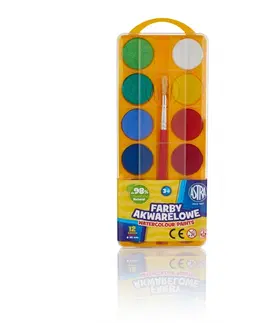 Hračky ASTRA - Vodové barvy se štětcem průměr 30mm, 12 barev, 83216904