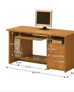 Kancelářské skříně Počítačový stůl OSCAR PC1 Tempo Kondela