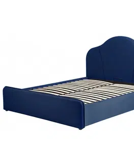 Postele Hector Čalouněná postel Helmer 160x200 tmavě modrá