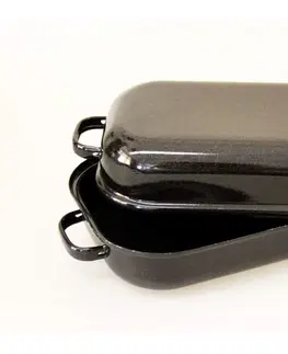 Pekáče a zapékací mísy BELIS - Dvoupekáč černý s pihou 30cm 3,1l