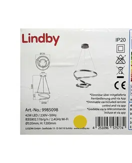 Svítidla Lindby Lindby - LED Stmívatelný lustr na lanku VERIO LED/230V + DO 