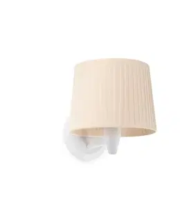 Nástěnná svítidla s látkovým stínítkem FARO SAMBA bílá/skládaná béžová nástěnná lampa