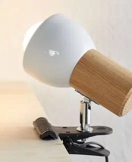 Stolní lampy a lampičky s klipem Spot-Light Malá svítilna s klipem Clampspots dubové dřevo