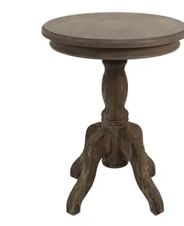 Konferenční stolky Hnědý retro dřevěný odkládací stolek Frinia  - Ø50*65 cm Clayre & Eef 5H0535