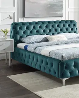 Designové postele LuxD Designová postel Rococo 180 x 200 cm modrý samet