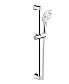 Sprchy a sprchové panely MEREO Sprchová souprava, třípolohová sprcha, posuvný držák, šedostříbrná hadice CB930A