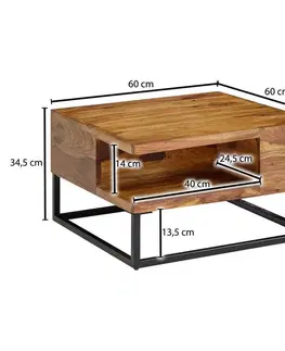 Odkládací stolky Konferenční stolek z Masivního Dřeva Š: 60cm