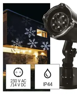 LED a LASER projektory EMOS LED vánoční dekorativní projektor – vločky, venkovní i vnitřní, bílá DCPC02