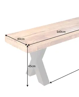 Židle Jídelní lavice THOR 7 cm Dekorhome 160 cm