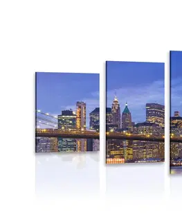 Obrazy města 5-dílný obraz okouzlující most v Brooklynu