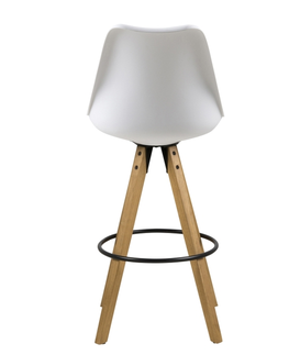 Barové židle Dkton Designová barová židle Nascha bílá-přírodní