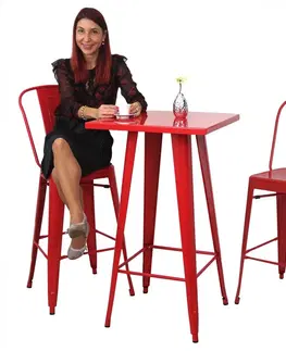 Barové stolky Barový stůl HWC-A73 Červená