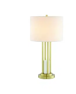 Designové stolní lampy ACA Lighting stolní lampa 1XE27 BELIZE zlatá + bílá mramor IP20 D35,6XH66CM ML127161TGW