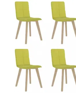 Židle Jídelní židle 4 ks látka / buk Dekorhome Zelená