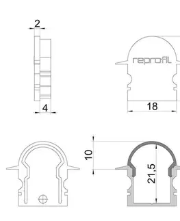 Profily Light Impressions Reprofil koncovka R-ET-02-12 sada 2 ks šedá 27 mm 979571