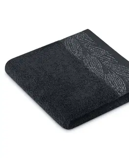 Ručníky AmeliaHome Sada 6 ks ručníků ALLIUM klasický styl černá