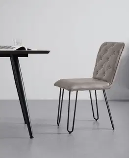 Židle do jídelny Židle Ivie - Šedohnědá Koženka