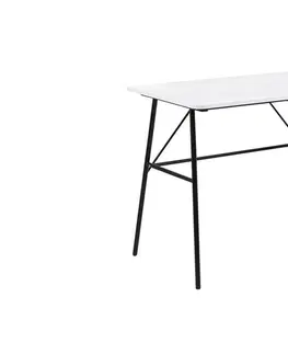 Psací stoly Dkton Designový psací stůl Nava 100 cm bílý 2