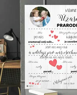 Cedulky s věnovaním (dárky) Dárek pro prarodiče - Vyznání lásky a poděkování na tabulce pro babičku a dědečka