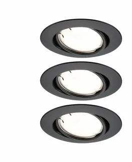 Chytré osvětlení PAULMANN LED vestavné svítidlo Smart Home Zigbee Base Coin základní sada výklopné kruhové 90mm 20° 3x4,9W 230V stmívatelné 3000K černá mat 924.65