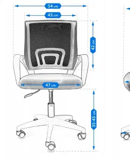 Kancelářské židle ArtJum Kancelářské křeslo JUPI | bílá podnož / modrá