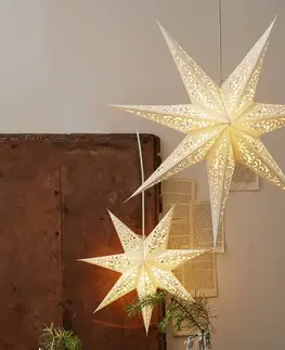 Vánoční světelná hvězda STAR TRADING Papírová hvězda Lace, bez osvětlení Ø 45 cm, bílá