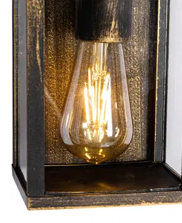Venkovni nastenne svetlo Vintage nástěnné svítidlo starožitné zlaté 38 cm 2-svítidlo IP44 - Charlois