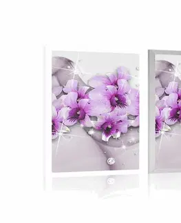 Květiny Plakát fialové květiny na abstraktním pozadí