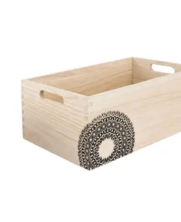 Úložné boxy Bedýnka dřevo MANDALA 26,5x16,5x11 cm 