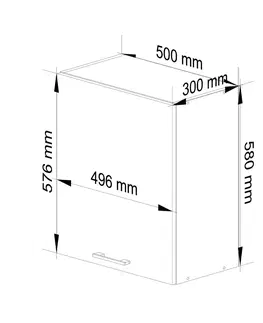 Kuchyňské dolní skříňky Ak furniture Kuchyňská závěsná skříňka Olivie W 50 cm bílá/beton