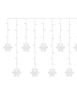Závěsy a sítě EMOS LED vánoční závěs - vločky, 135x50 cm, vnitřní, studená bílá DCGW13