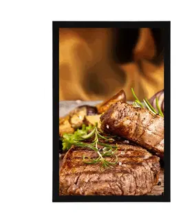 S kuchyňským motivem Plakát grilovaný hovězí steak