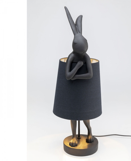Designové stolní lampy a lampičky KARE Design Stolní lampa Animal Rabbit - matná černá, 68cm