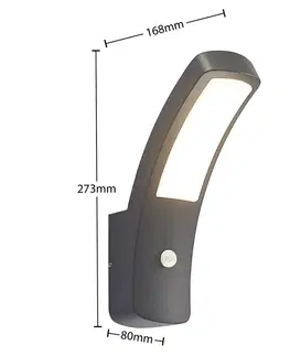 Venkovní nástěnná svítidla s čidlem pohybu Lindby Venkovní nástěnné svítidlo Lindby Moshe LED se senzorem