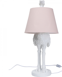 Designové stolní lampy a lampičky KARE Design Stolní lampa Pštros - bílý, 66cm