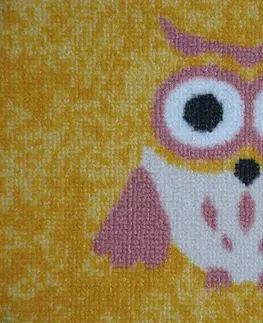 Koberce a koberečky Dywany Lusczow Dětský kusový koberec LITTLE OWL žlutý, velikost 250x300