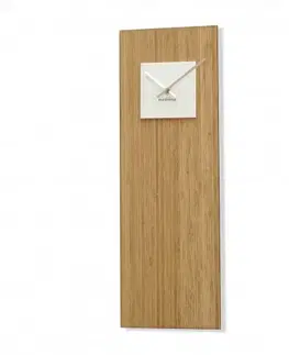 Nástěnné hodiny Bambusové hodiny s bílým ciferníkem