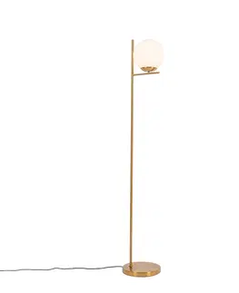 Stojaci lampy Stojací lampa ve stylu Art Deco zlato a opálové sklo - Flore