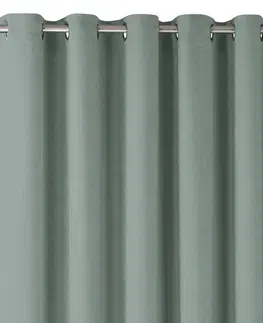 Záclony Závěs Homede Milana se stříbrnými průchodkami mintový, velikost 140x175