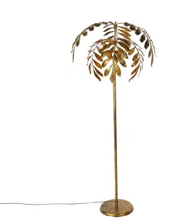 Stojaci lampy Vintage stojací lampa starožitná zlatá 65 cm 4 světla - Linden