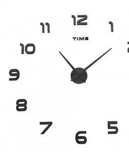 Nalepovací hodiny TZB Nástěnné hodiny DIY NEPRI  65 - 130 cm - černé 3D