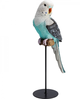 Sošky exotických zvířat KARE Design Soška Papoušek Cockatoo - modrý, 38cm
